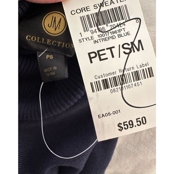 JM Collection Blue Loose Fit Sweater Size Small New - Picture 6 of 7